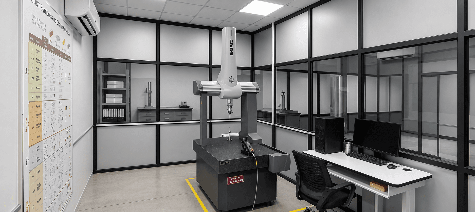 Climate-controlled CMM laboratory with coordinate measuring machines