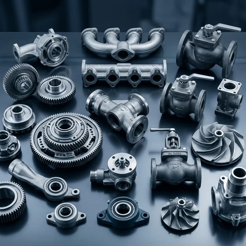 Range of precision investment cast components including gears, manifolds, valve bodies and impellers