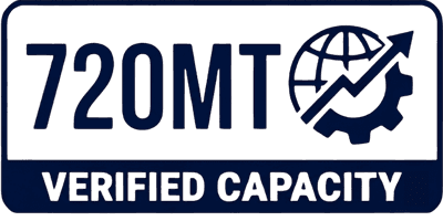 Verified annual production capacity of 720 metric tonnes