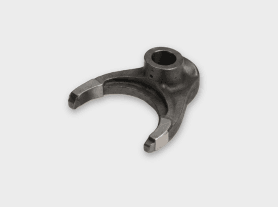 Gear shifter fork casting on a sorting tray